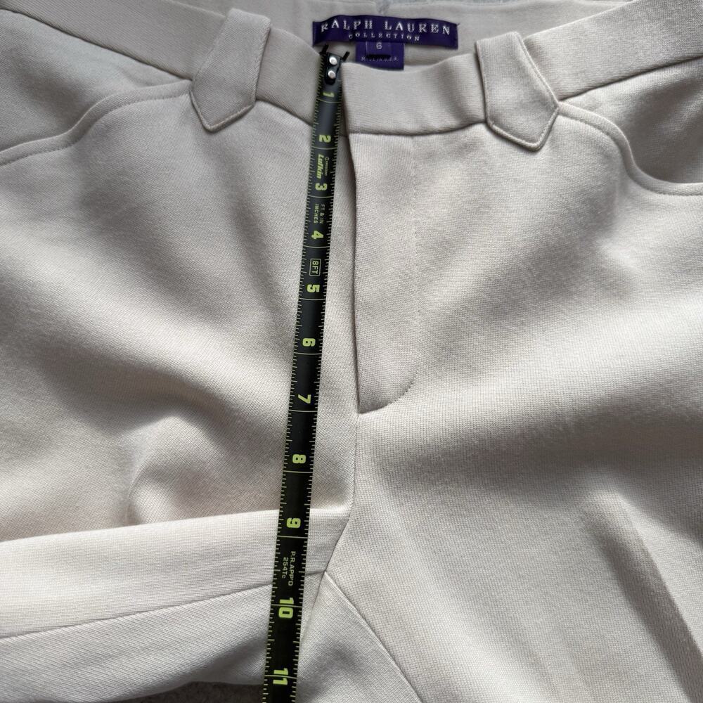RALPH LAUREN PURPLE LABEL Equestrian Riding Pants Cream Wool Brown Knee Patch 6 - Picture 13 of 16